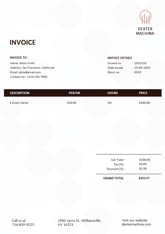 Music Band Invoice Template PSD template